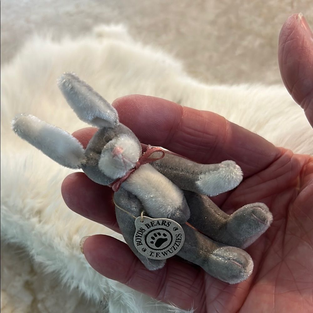 Gray Mini Plush Bunny